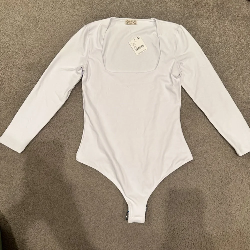Free People Truth Or Square Bodysuit in White